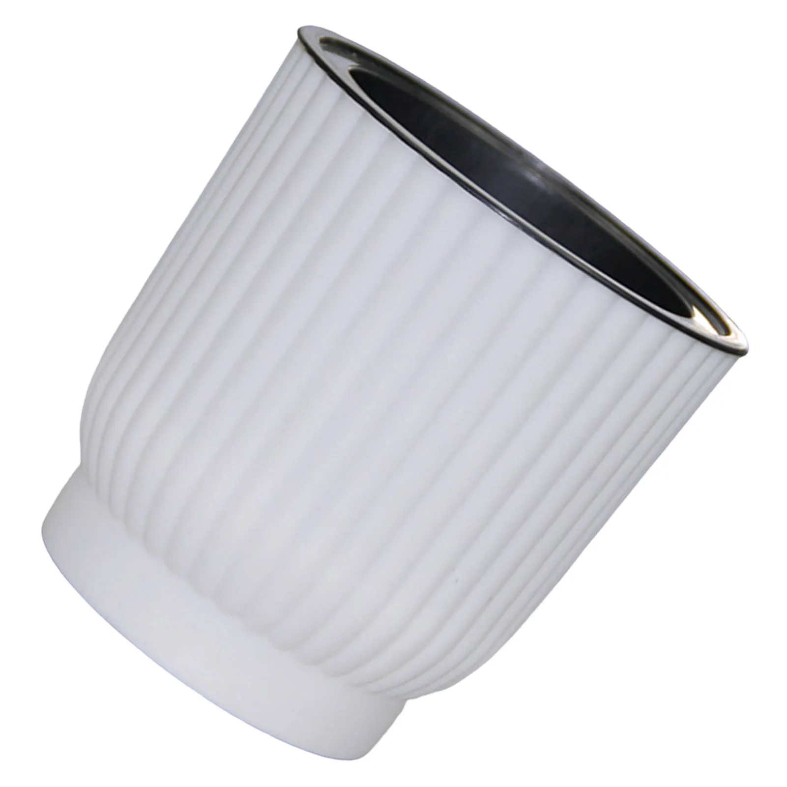 White Round Plant Flower Pot Stylish Water-saving Desktop Planters for Family Friend Neighbor Gift