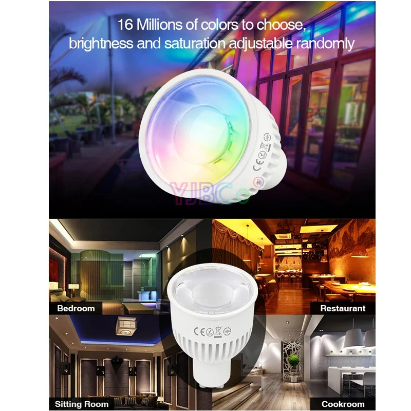 Miboxer 2.4G 4W 5W 6W 9W 12W RGB+CCT LED Bulb MR16 GU10 E14 E27 WIFI Smart LED Dimming Light Led Lamp Remote/APP/Voice control