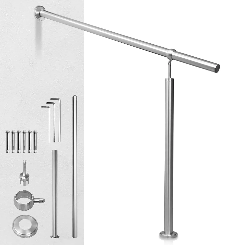 Entrance Railing Stainless Steel Handrail Stair Railing Outdoor Side Mounting Angle Adjustable Wall Guardrails