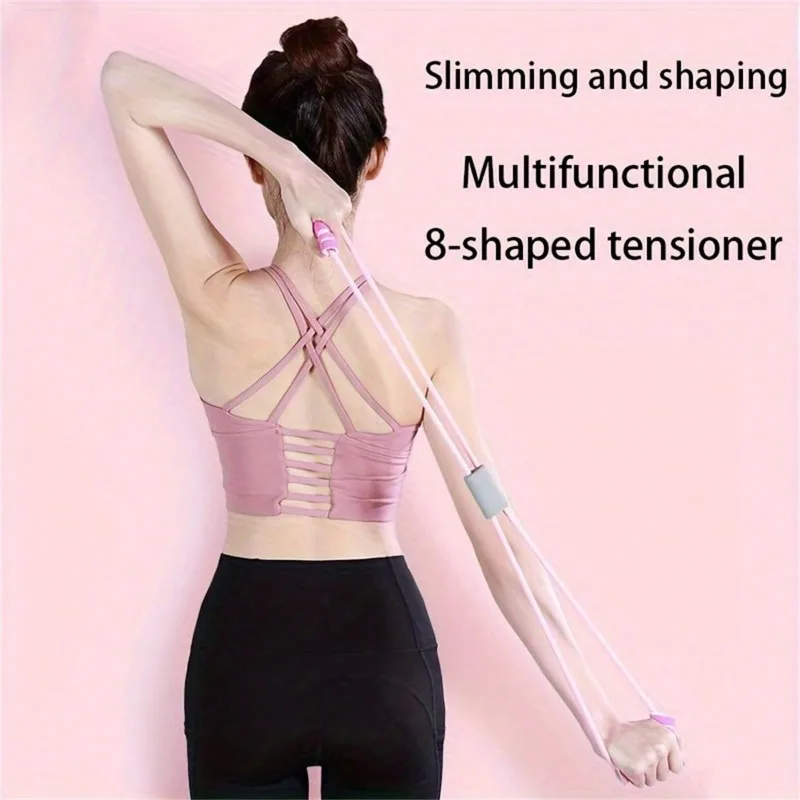 1pc 8-Shaped Yoga Tensioner Rope, Fitness Yoga Elastic Resistance Band, Suitable For Shoulder Back And Neck Stretching Exercise