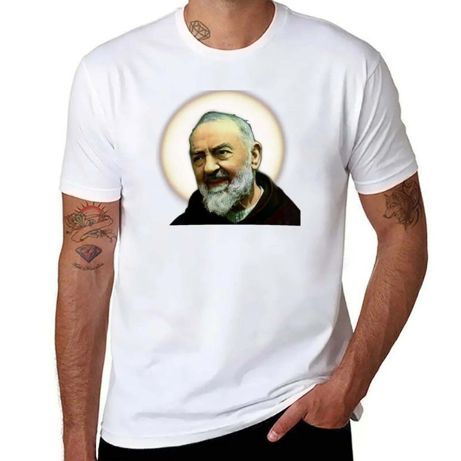 

Saint Padre Pio of Pietrelcina T-Shirt t shirt men 100% cotton luxury brand man t shirt summer T-Shirt