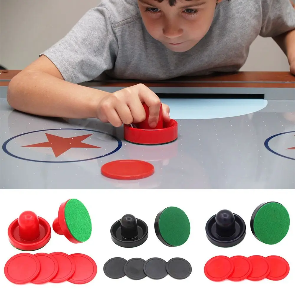 Air Hockey Mini Table Felt Pusher Puck Mallet Goalies Party Game Tables Goalies Entertainment Accessories