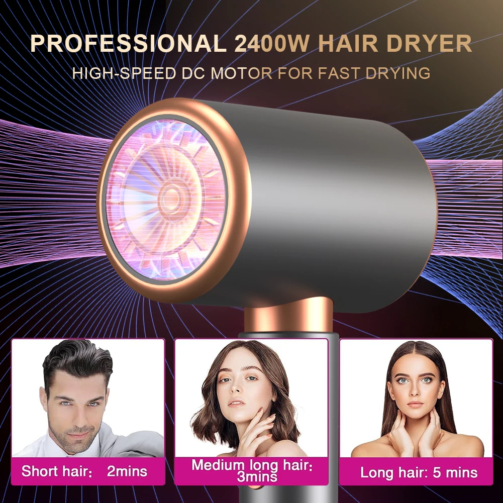 Negative Ion Blow Dryer 3rd Gear Professional Hair Dryer with Hot Cold Wind Air Brush Function Strong Power Salon Tool gallery 4