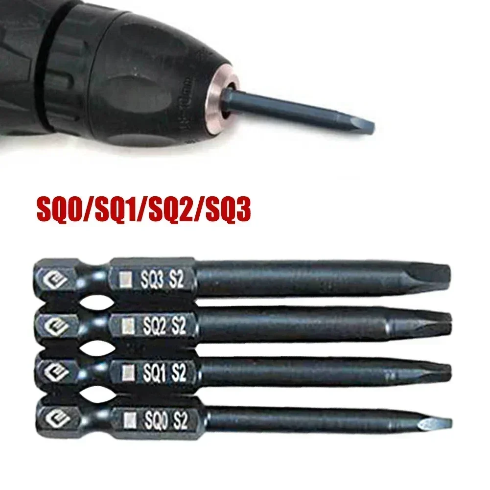 1pc 65mm Square Head Screwdriver Bit 1/4Inch Shank Magnetic Steel Screw Driver Bit Electric Screwdriver Hand Tool Q0 SQ1 SQ2 SQ3