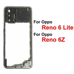 Middle Frame For OPPO Reno6 Lite Reno 6Z Middle Frame Housing Cover with Lens Frame Buttons Replacement