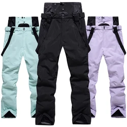 New Ski Pants Men and Women Plus Size Warm Outdoor Skiing Snowboarding Sports Wear Waterproof Windproof White Pants XXXL