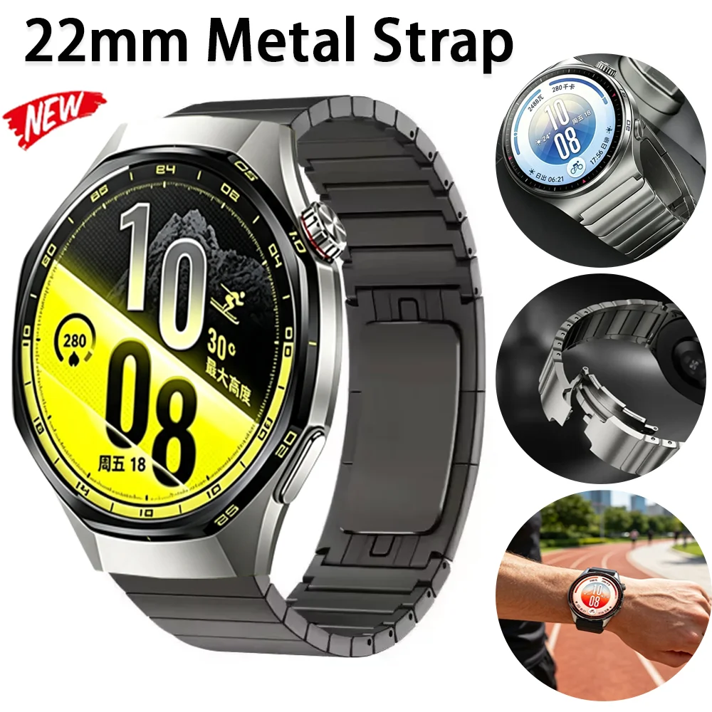22mm Edelstahl-Metallarmband für Huawei Watch GT7 Pro GT6 Pro GT7 GT6-5-4-3 46mm Armband für Amazfit Balance 3 2 Bip 6 Max