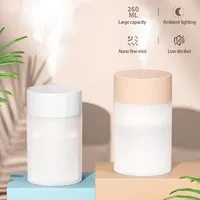 260ML Mini Humidifier USB Ultrasonic Air Humidifier LED Lamp Essential Oil Diffuser Car Purifier Aroma Anion Mist Maker Portable