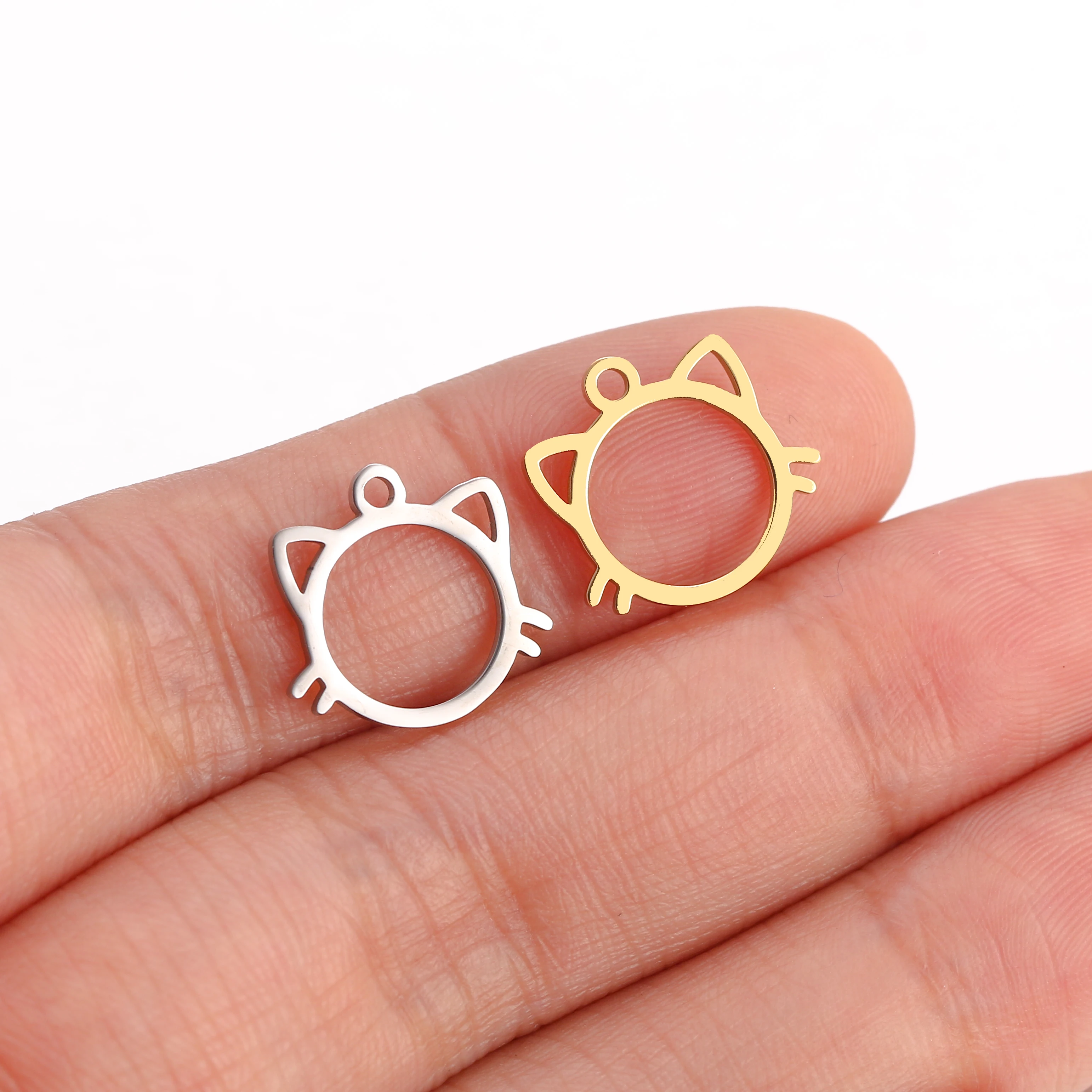 

3Pcs/Lot Cute Hollow Cat Charms for Jewelry Making Supplies Animal Cat Tiger Pendant Design Diy Charms for Earrings Necklace New