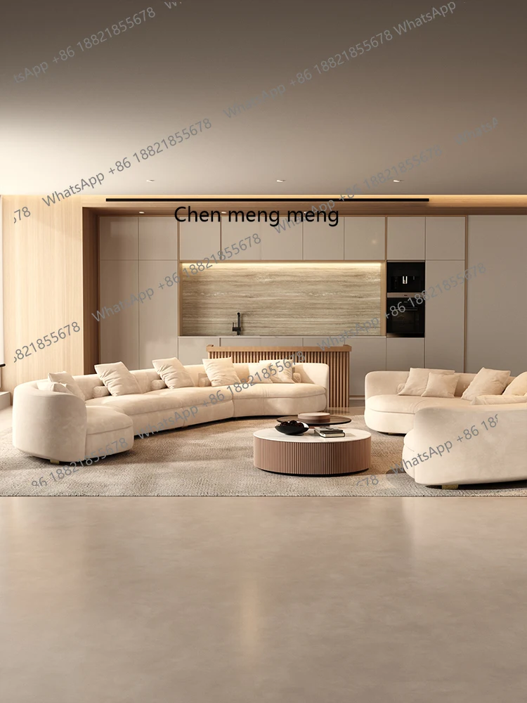 Beauty salon curved sofa living room modern simple large apartment creative special-shaped fabric matte velvet sofa