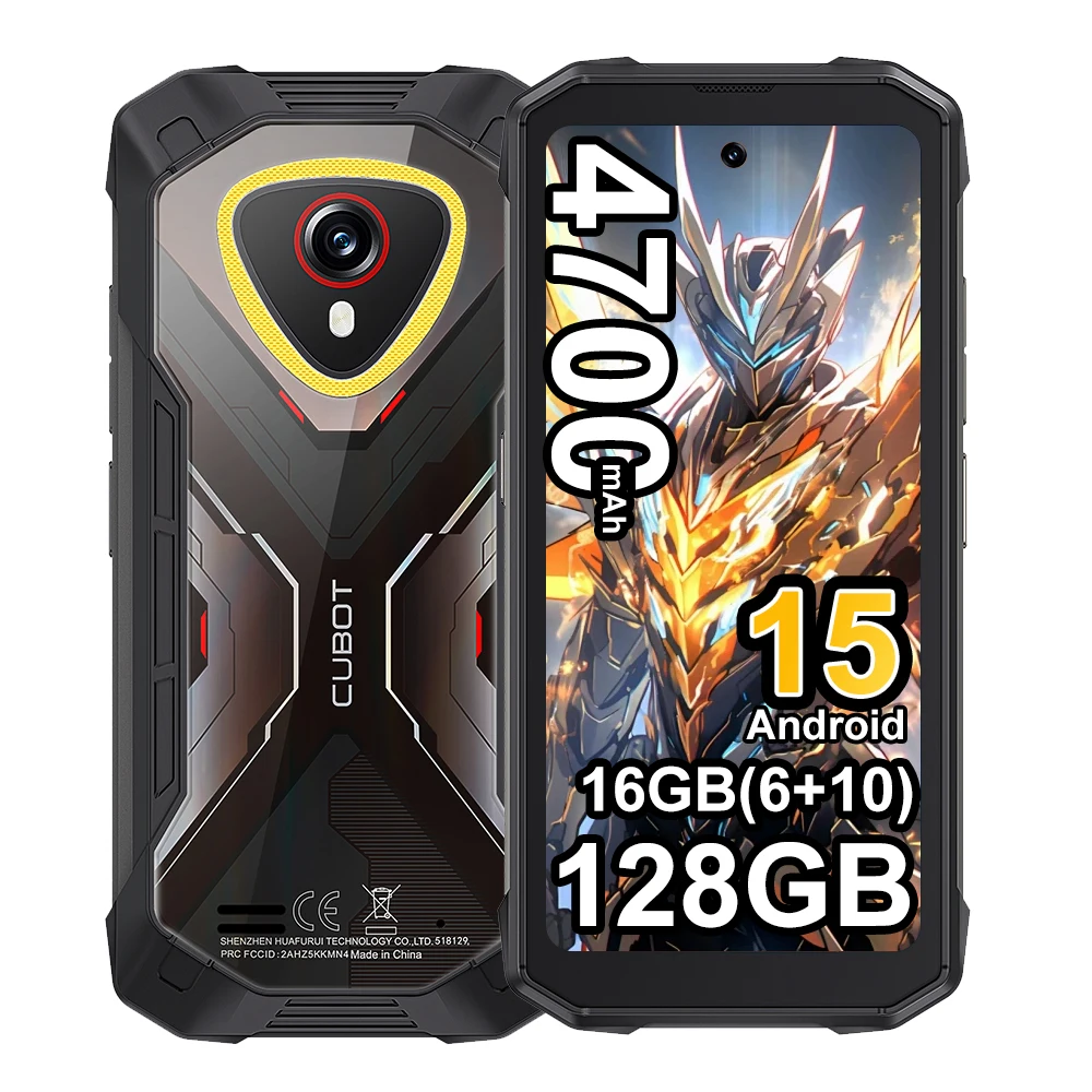 Cubot KingKong Mini 4 Android 15 Robuuste Smartphone, 4,7-inch scherm, 90Hz, 4700mAh, 6GB+128GB, 8GB+256GB NFC 48MP Campinglamp