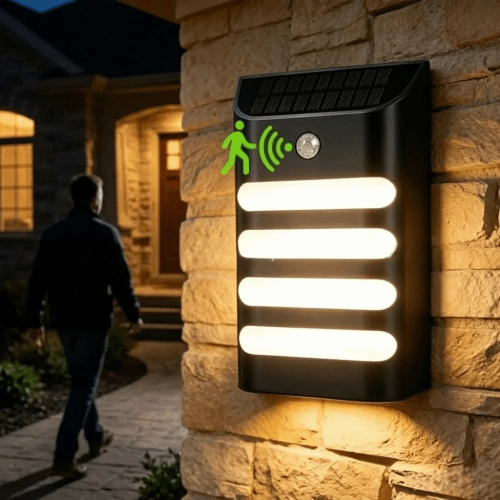 Premium Stainless Steel Solar Wall Lamp Rust Resistance Sturdiness Motion Sensor Outdoor Light Wireless Solar Energy