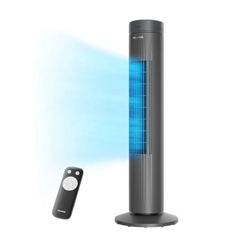 

30-Inch Oscillating Tower Fan for Bedroom 3 Speed, 37dB Quiet Tower Fan with Remote Control and 7-Hour Timer ETL Certified, Gre