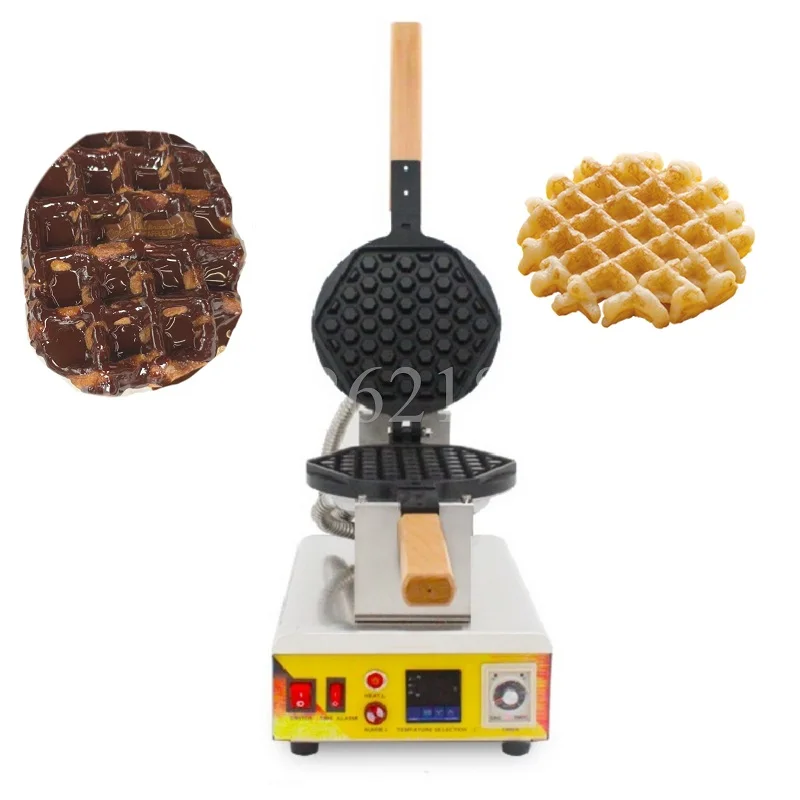 Commercial Electric Mini Honeycomb Shape Waffle Pop Maker Machine Iron Baker Rotary Honeycomb Eggettes Shape Waffle Machine