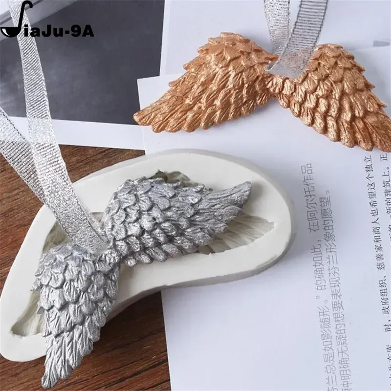 Angel Wings Shaped Fondant Silicone Mold Kitchen DIY Cake Baking Decoration Dessert Chocolate Mould Plaster Clay Plasticine Tool