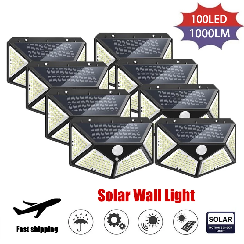 

LED Solar Wall Light Waterproof Motion Sensor Outdoor Lamp Powered Sunlight Street Light for Garden Decoration