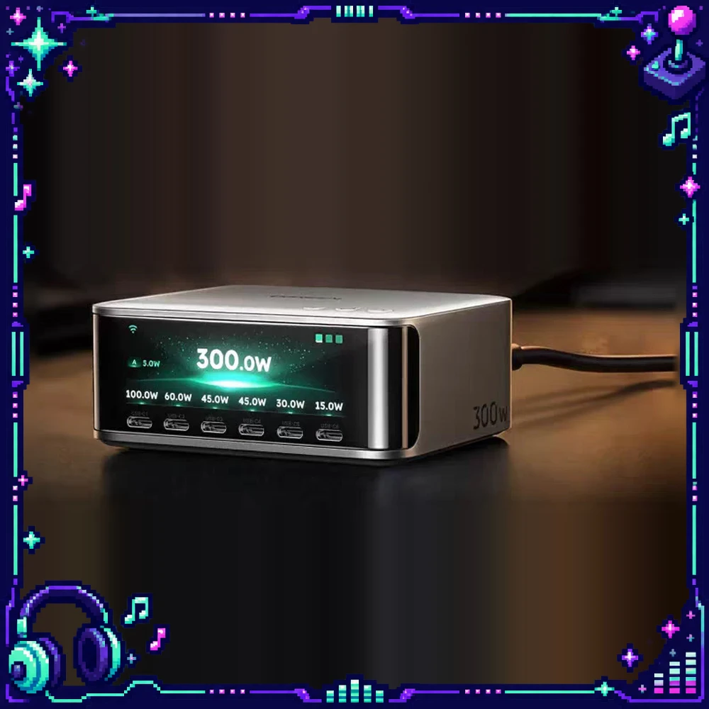 UGREEN X783-75561 Desktop GaN Charger 300W 8 Ports 6 USB-C USB-A DC 240W USB-C 140W 3.02 Inch Screen App Control
