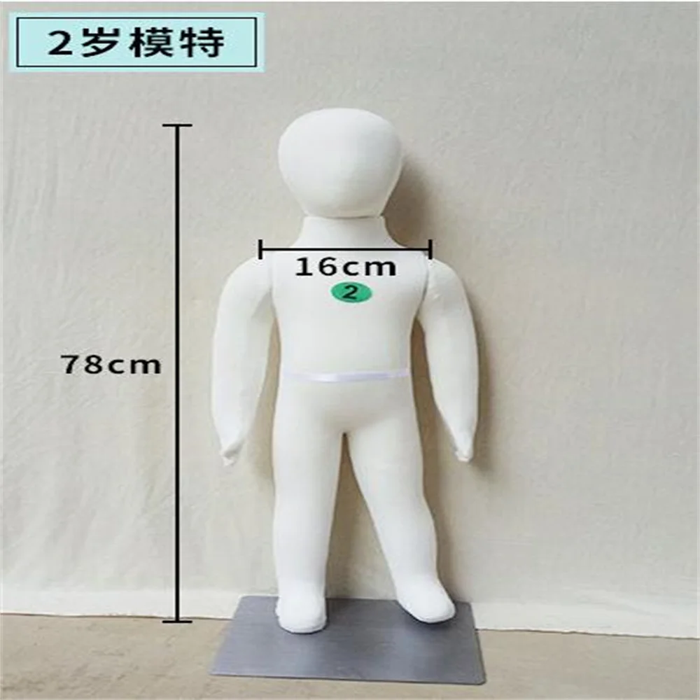 Baby Full Child Hand Mannequins, Soft Body Display, Can Bend with Cotton Fabric, Flexible Cloth, Iron Base, E046, 1-4Years