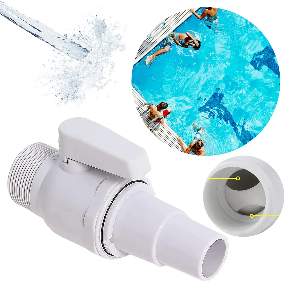 2-Way Ball Valve Bidirectional Ball Valve Maximum 50 PSI Pressure Rating Pool Filter Stop Connector for Home Backyard Plunge
