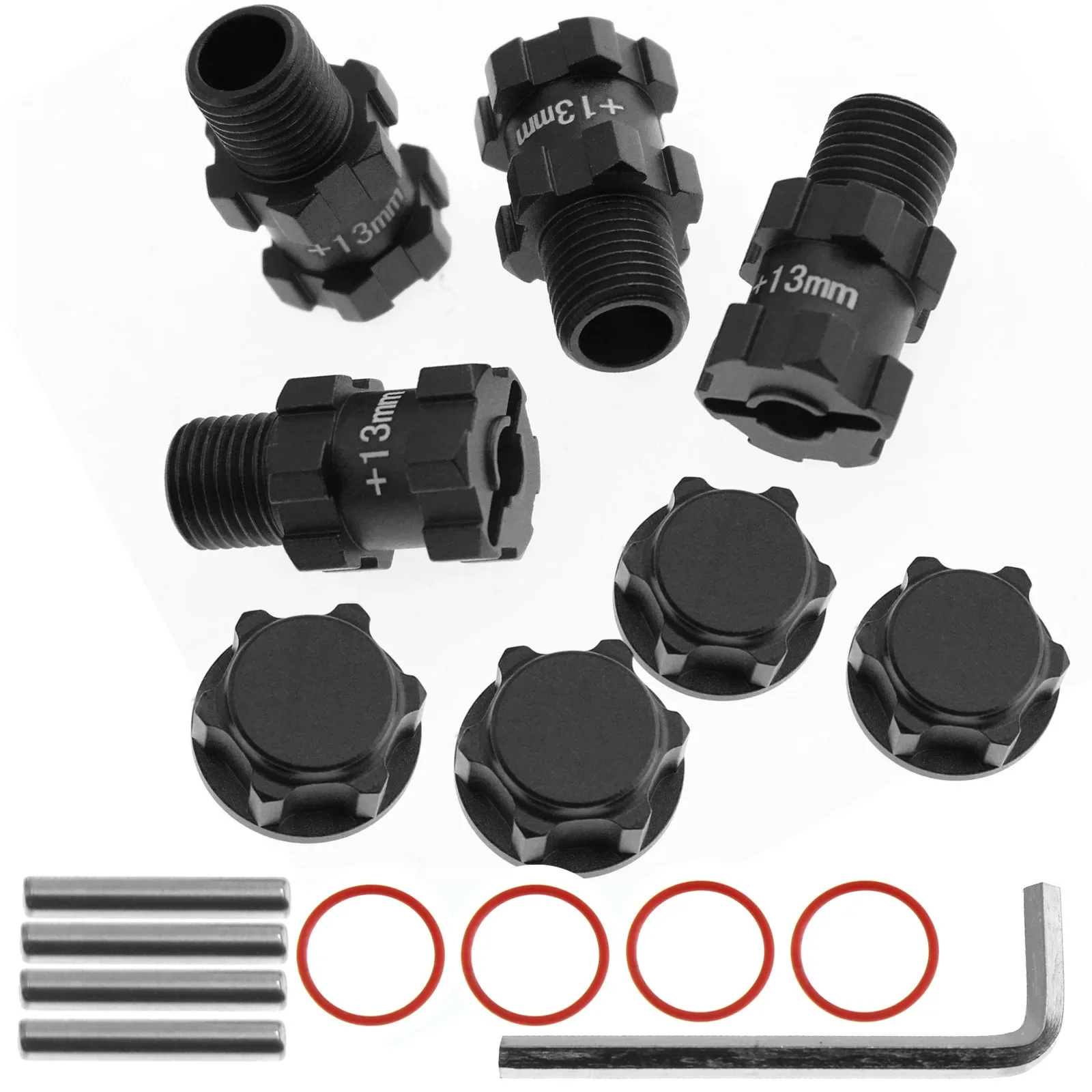 4 قطعة RC سيارة محور عجلات محول مجموعة 1/10 مقياس 14 مللي متر إلى 17 مللي متر توسيع 13 مللي متر تمديد المقرنة ل Arrma 3S الجرانيت ميجا سنتون #5