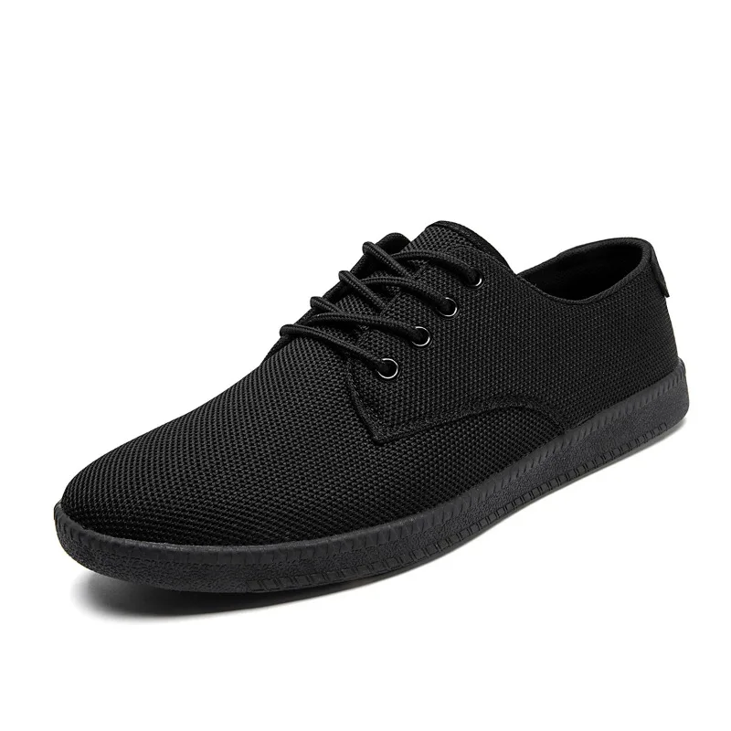 Fujeak Soft Soled Canvas Lace Up Working Flats Shoes Mesh Breathable Casual Sneakers Big Size 39-46 Footwear Zapatos Hombres