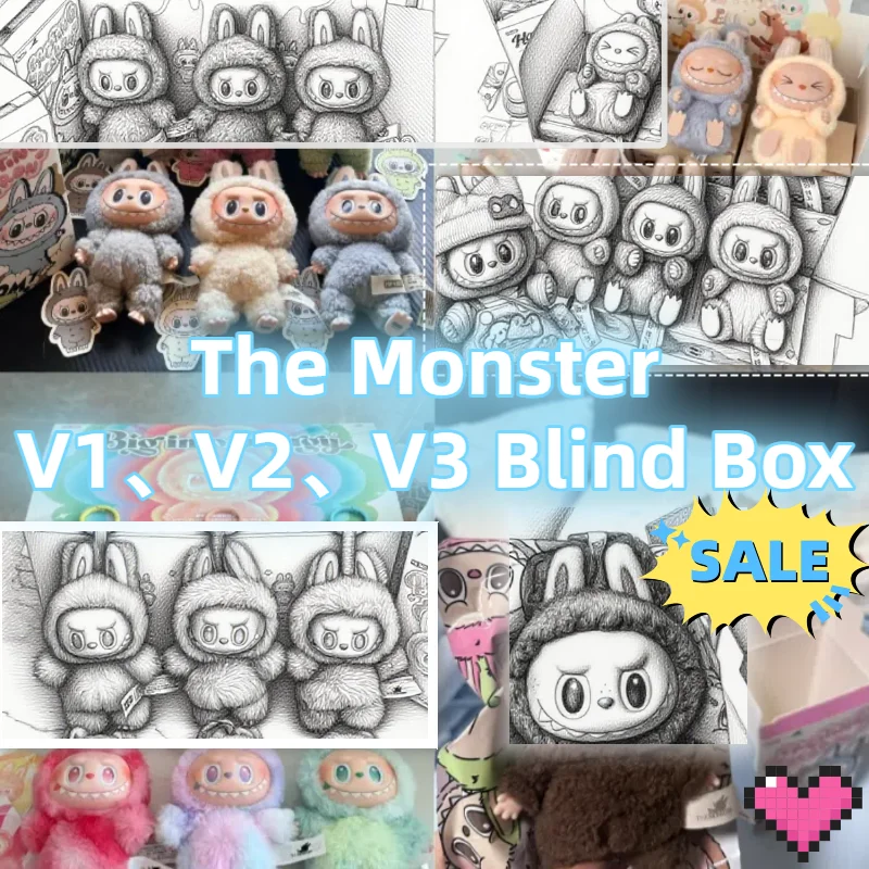 

Kawaii Anime Figure The Monster Series Blind Box Vinyl Plush Doll Pendant Keychain Collectible Surprise Box Birthday Gifts