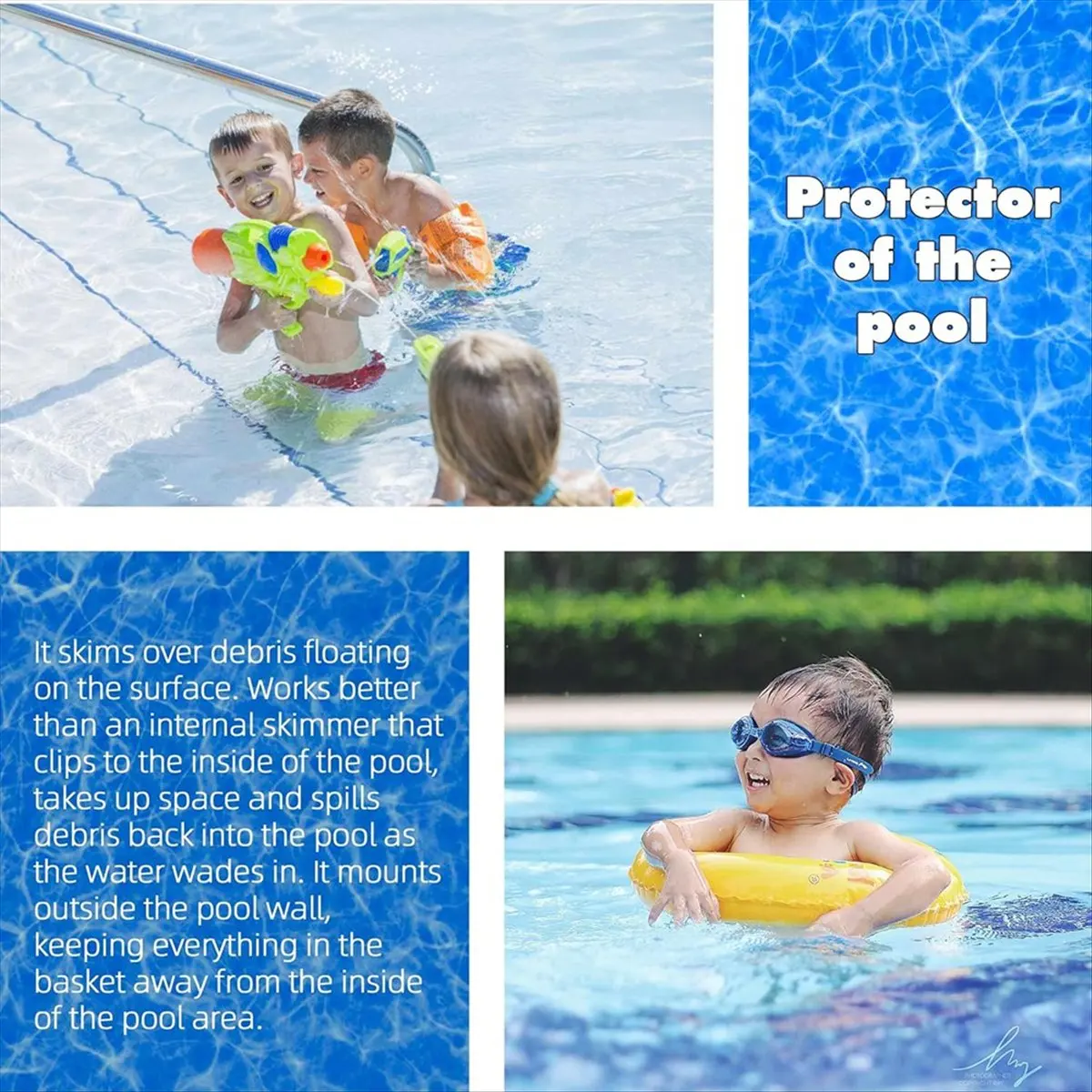 Universal Fit Above Ground Pool Skimmer-Pool Skimmer Accessory Kit -Opening Width 6In Fit All Standard Pool Wall Cutouts