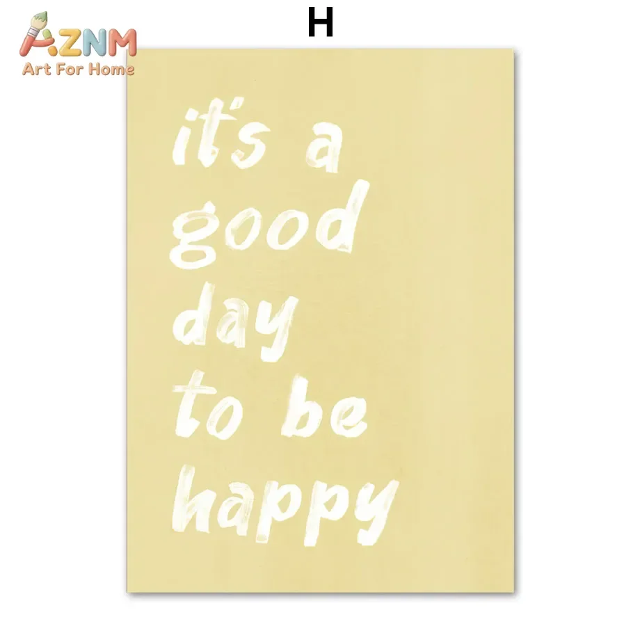 AZNM Yellow Sunflower Floral Positive Quote Unframed Canvas Wall Art Warm Tone Botanical Print for Living Room Bedroom Home Deco