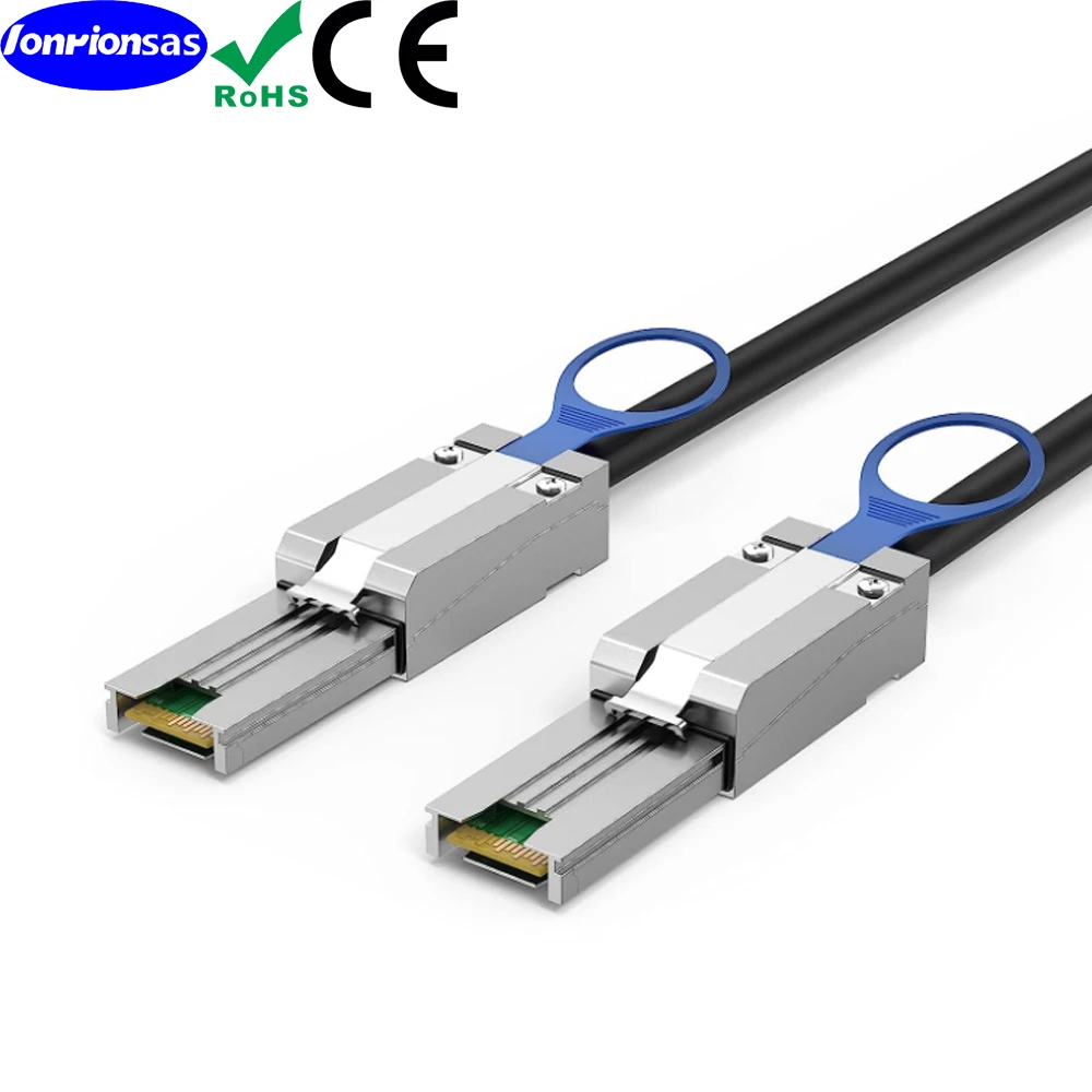 LONRIONSAS#SFF-8088 to SFF-8088 External Mini SAS HD Cable, 6Gbps SAS2.0 26Pin Hybrid Cable Attached SCSI for Raid Systems