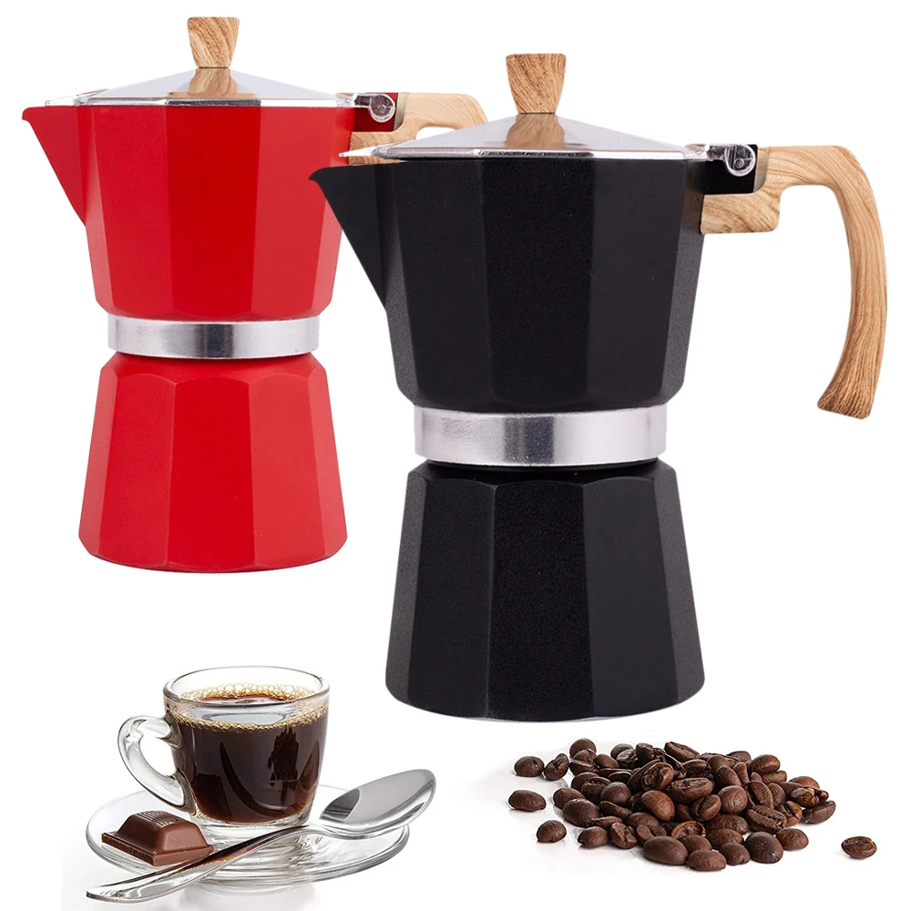 

New 150ml/300ml Stovetop Espresso Maker 3-6 Cup Moka Pot Classic Coffee Maker Aluminum Barista Coffee Brewing Kettle Accessories