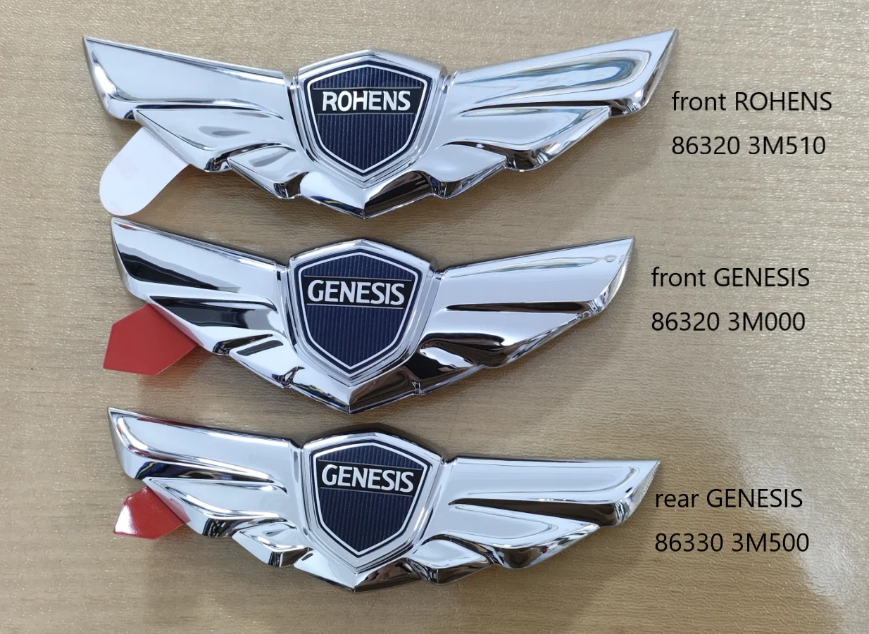 

1PC Suitable for Hyundai Rohens Genesis Front Emblem Badge Rear Trunk Emblem Sticker Wing-shaped Logo Sticker Modify Accessories