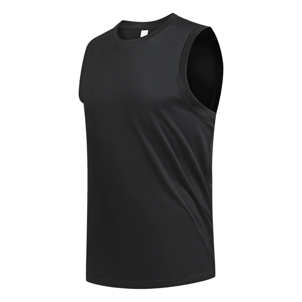 Men\'s New Large Size Breathable Ice Silk Quick Dry Sleeveless Vest Round Neck Casual Running Fitness M-8xl Summer Sports T-Shirt