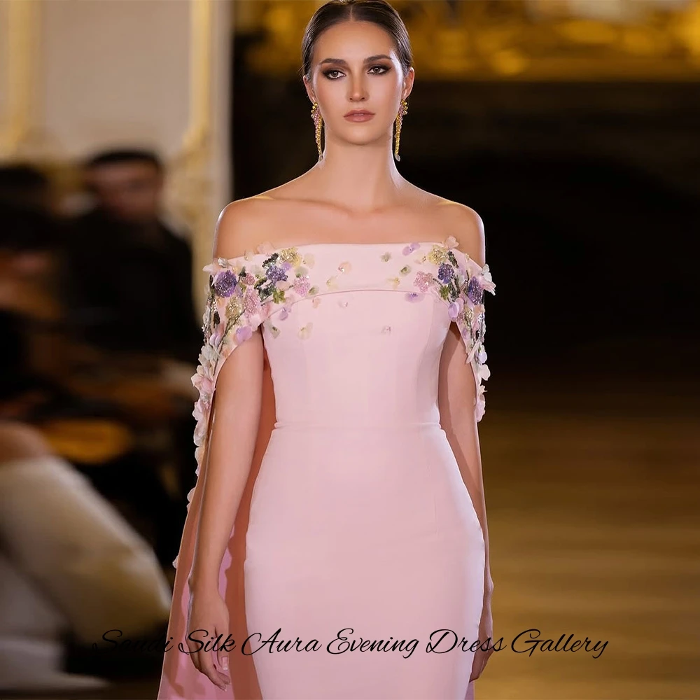 Customized Handmade Flower Evening Dress Elegant Strapless Celebrity Gowns with Off the Shoulder Classic Jersey Homecoming Dress image 4