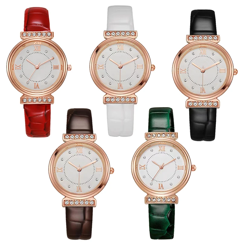 Diamond Studded Women's Quartz Watch Casual Fashion Luxury Ladies Wristwatch Stylish Female Gift for Girls with Elegant Design