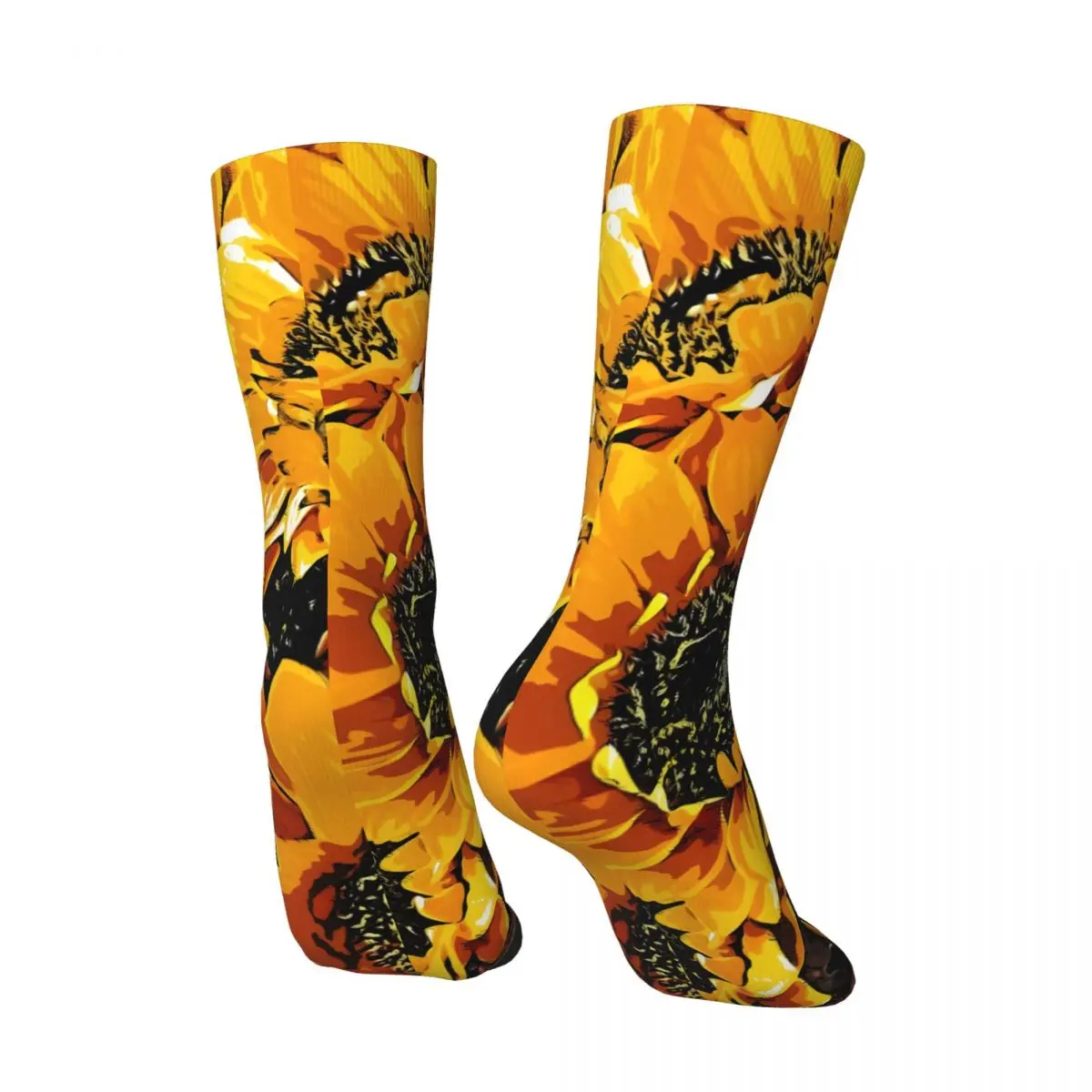 Vintage Sunflowers Flowers Color Men's compression Socks Unisex Street Style Seamless Printed Novelty Crew Sock