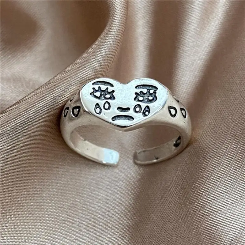 31BB Emotional Love Tear Drop Alloy Rings Unique Gifts Ideas for Her Him Teens