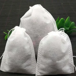 100pcs Food Grade Non-woven Fabric Tea Bags Tea Filter Bags for Spice Disposable Tea Bags Heal Seal Spice Filters Teabags Tools