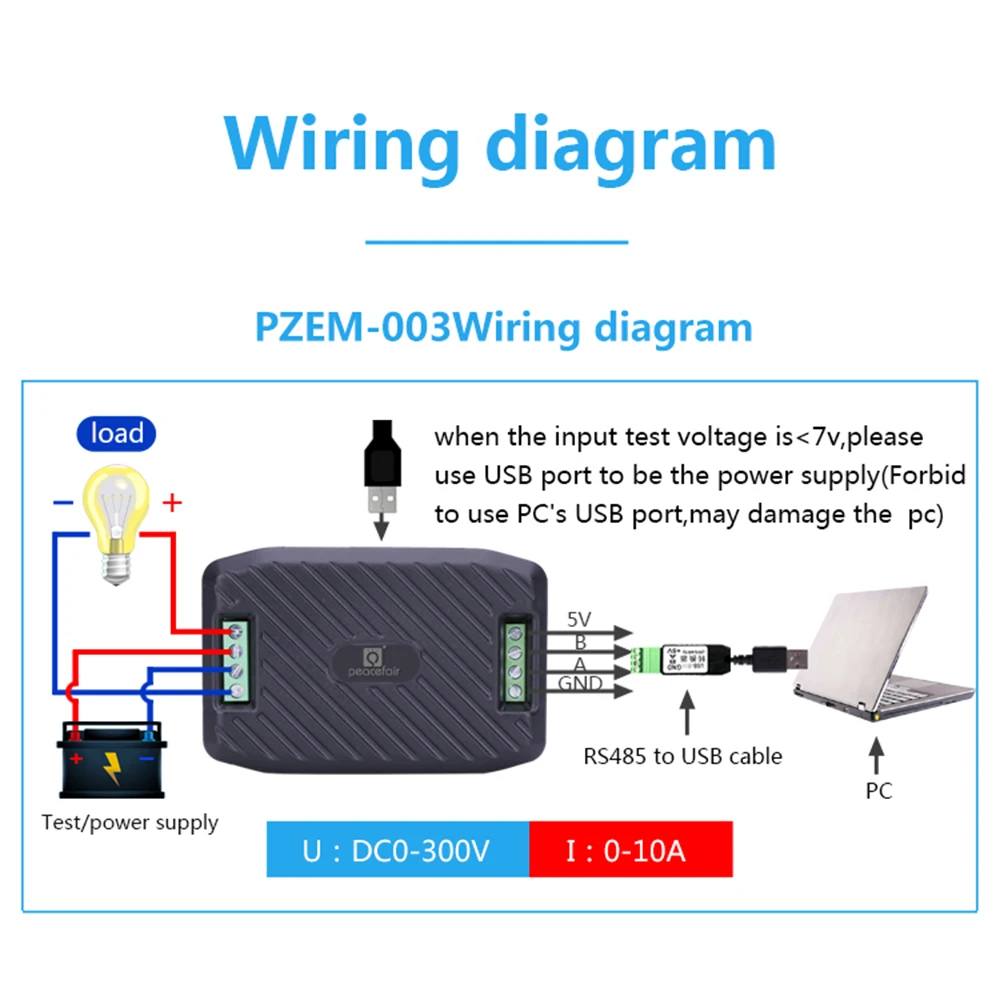 003/017 DC0-300V 10A/300A Voltmeter Ammeter RS485 Modbus Voltage Current Power Energy Meter Electric Watt Meter Communication