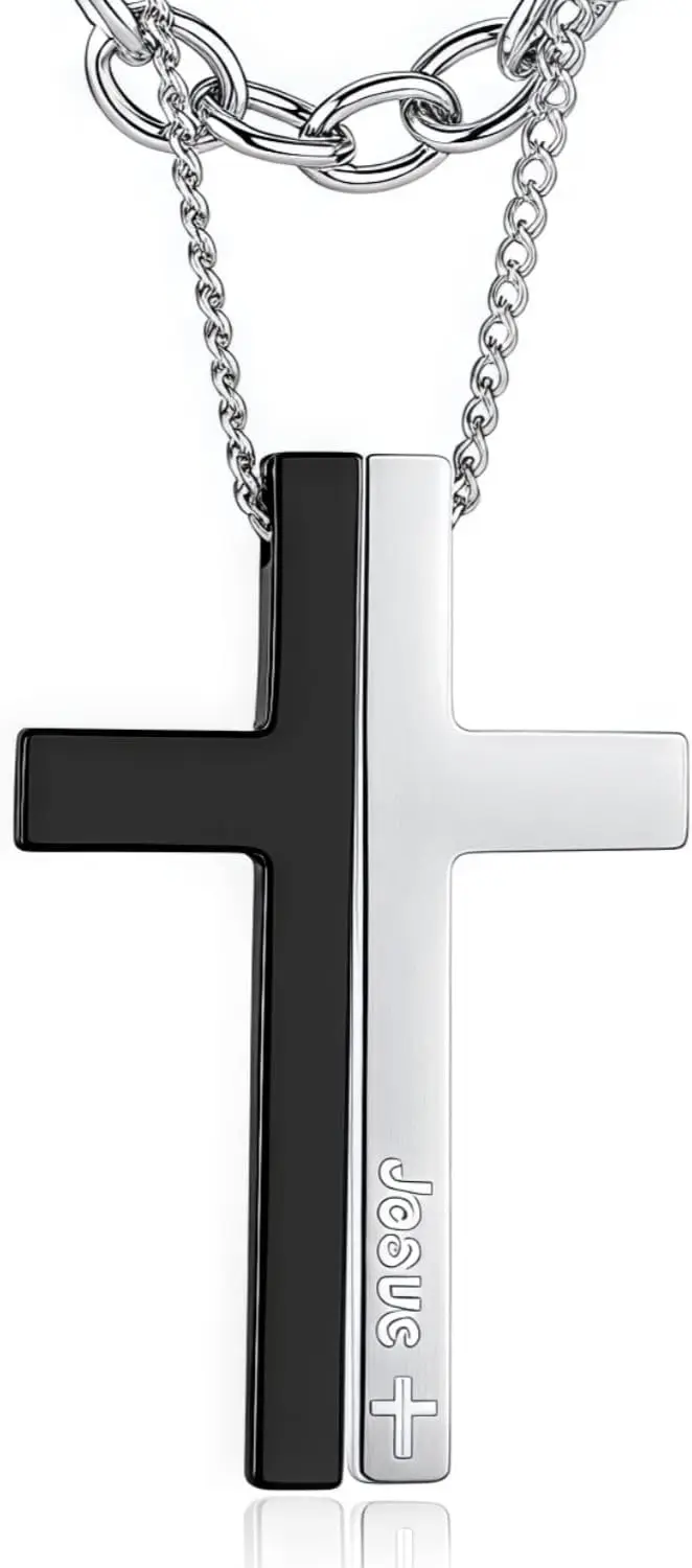 

Мужской кулон-крест Olevs, большой кулон-крест из нержавеющей стали для мужчин и женщин