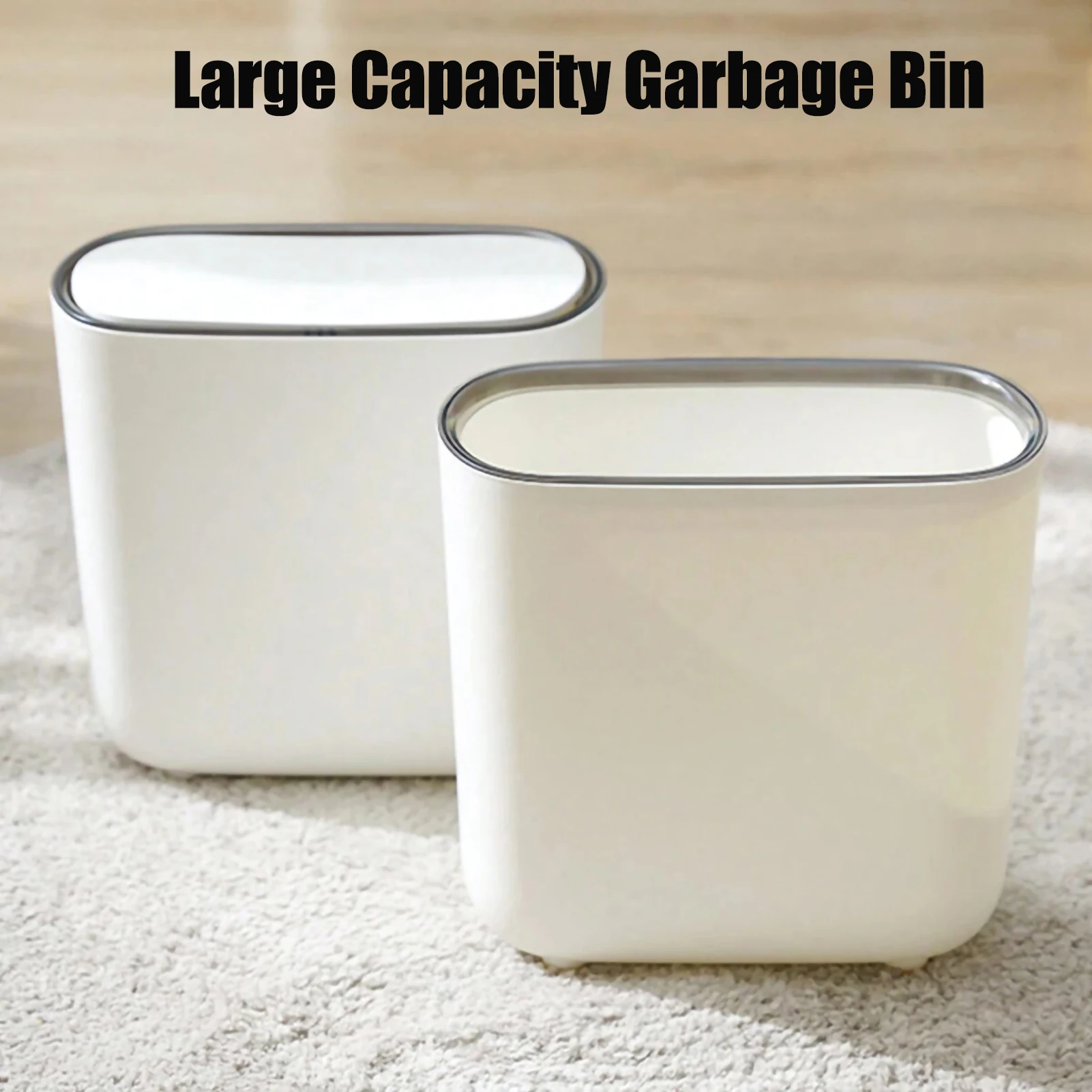 Narrow Shape Press Ring Trash Can with Lid for Bathroom Gap, Highlighting the Features of Garbage Classification