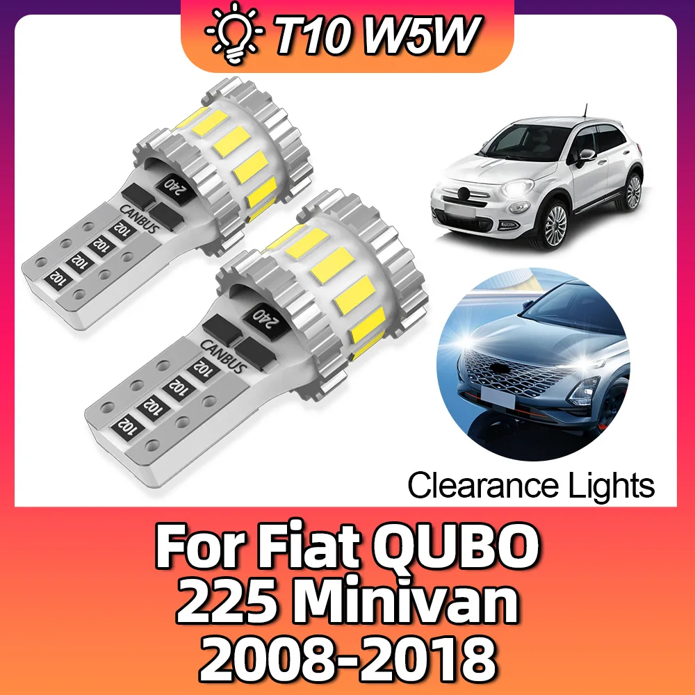 LED Car Clearance Lights 2PCS W5W T10 Canbus For Fiat QUBO 225 Minivan 2008 2009 2010 2011 2012 2013 2014 2015 2016 2017 2018