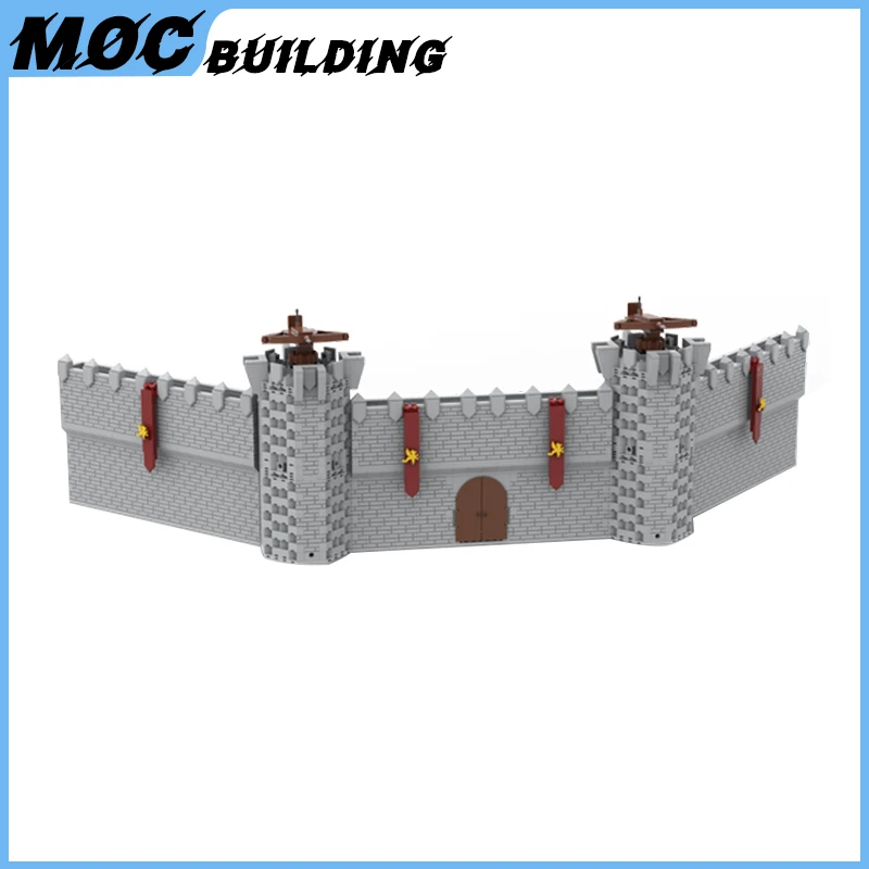 MOC Building Blocks Medieval City Modular Castle Tower Wall Gate Fortress Model Bricks DIY Assembly Street View Toys Boys Gift