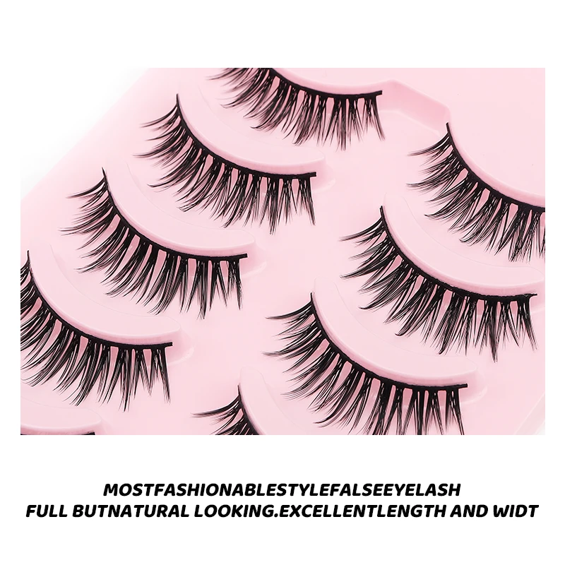5 Paar weiche Streifenwimpern, Manga-Make-up, koreanische natürliche falsche Wimpern, DINGSEN, natürliche Wimpern, Ärmel, Anime, tägliche Wimpern – Detail 2