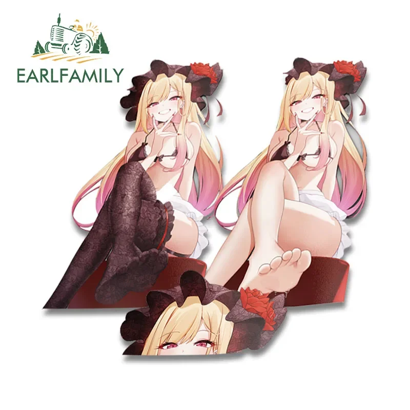 EARLFAMILY 13cm for Slap Kitagawa Marin Car Stickers Fashionable Anime Decals Scratch-Proof Windshield Decor Vinly Car Goods