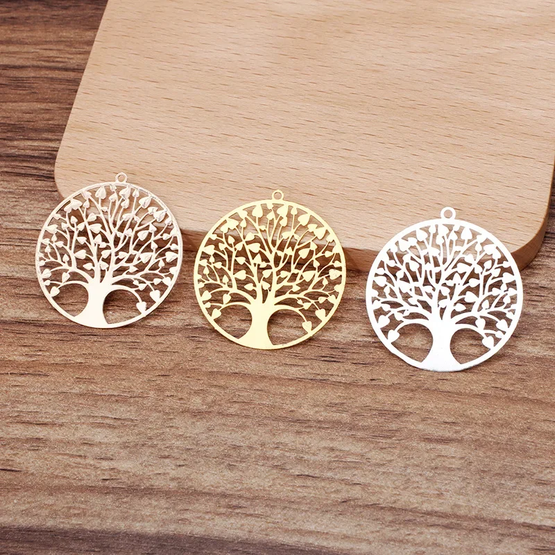 BoYuTe-Pendentif en forme d'arbre en forme de cœur, 30mm, filiforme 123, bijoux de bricolage, matériaux exécutifs, 20 pièces par lot