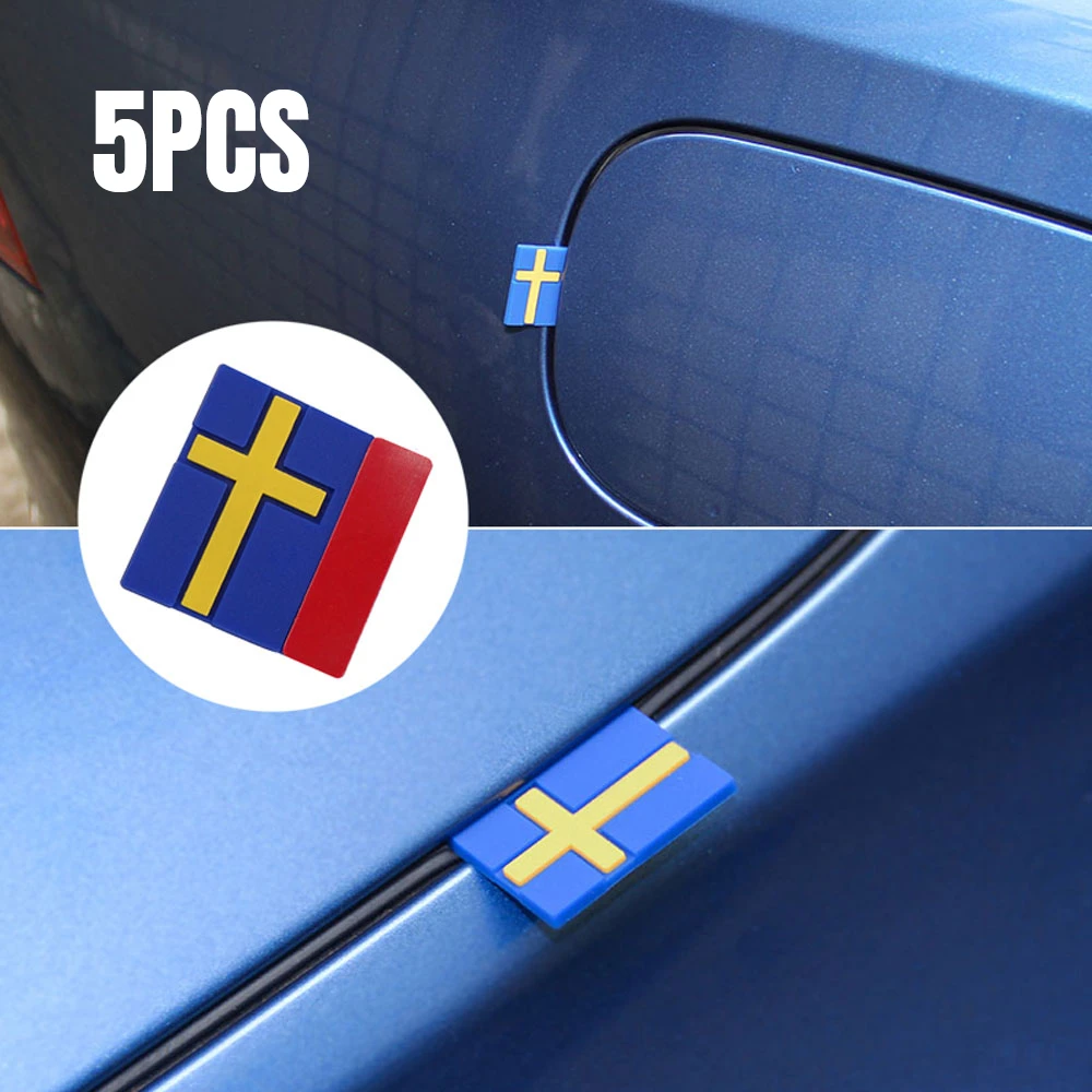 

5Pcs Car Interior Gap Door Trunk Front Grille Badge Decal Car 3D Sweden Flag Decoration Emblem Stickers for VOLVO XC40 XC60 XC90