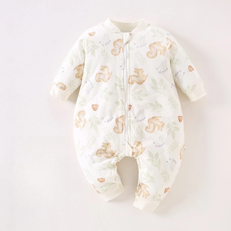 Sacos de dormir gruesos para bebé, pijamas cálidos para niños, saco de dormir de algodón con dibujos animados, mono antipatadas para otoño e invierno