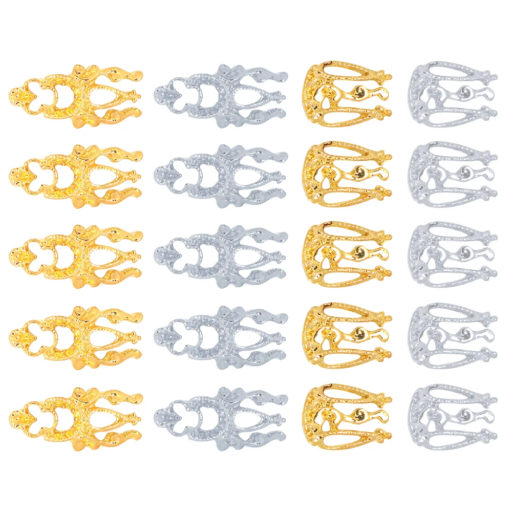

20Pcs Nail Art Charms Fashion DIY Nail Decoration Manicure Supplies Accessories Stylish Golden Silver Colors Manicure Charm