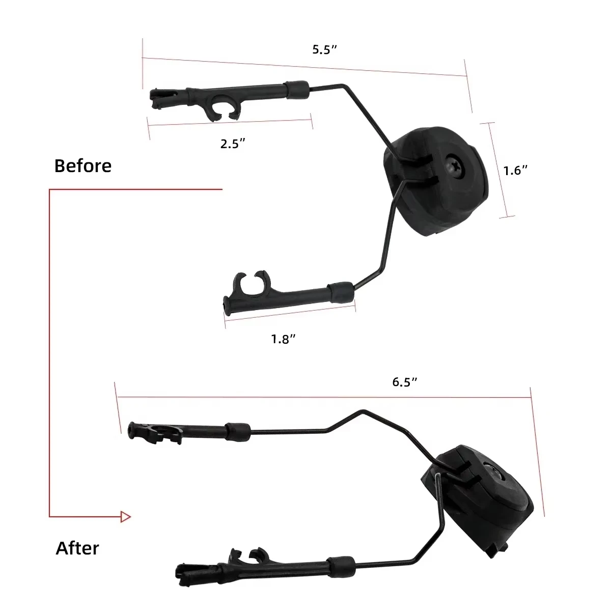Tactical Headset Bracket Fast Ops Core Helmet ARC Rail Adapter Set fit for Comtac II Series Noise Cancelling Headset