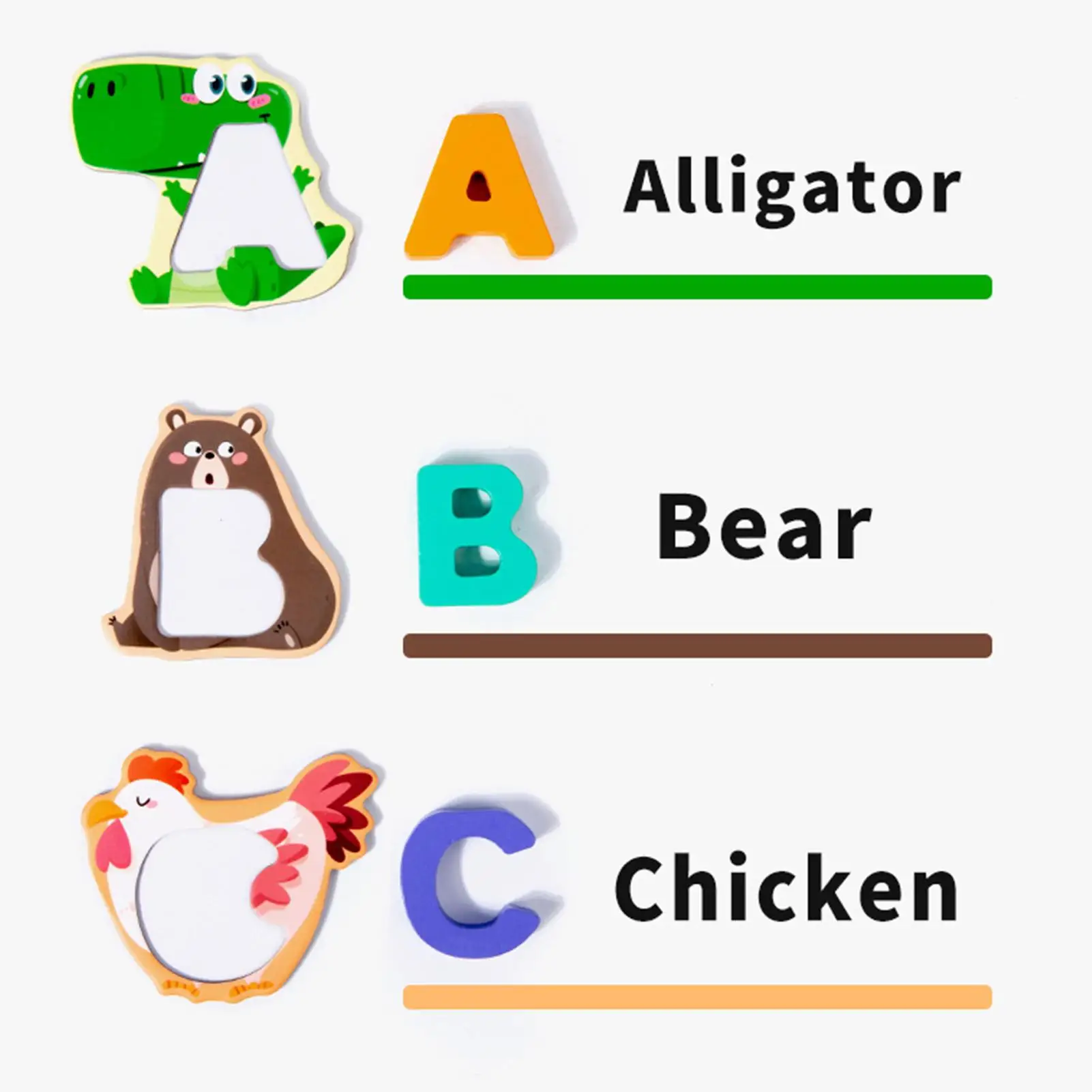 Quebra-cabeça do alfabeto 26 peças quebra-cabeças de animais do alfabeto jogo de correspondência brinquedos de aprendizagem pré-escolar para viagens de primeira infância em casa